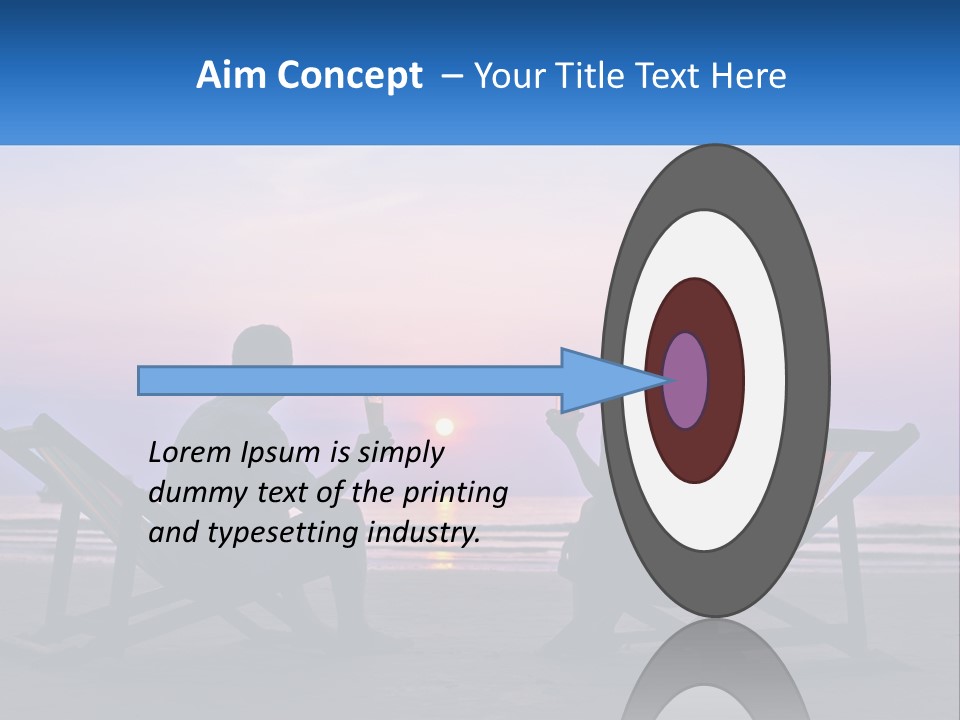 A Man And A Woman Sitting On Beach Chairs At Sunset PowerPoint Template