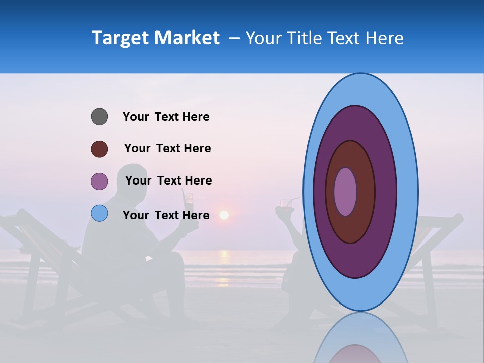 A Man And A Woman Sitting On Beach Chairs At Sunset PowerPoint Template