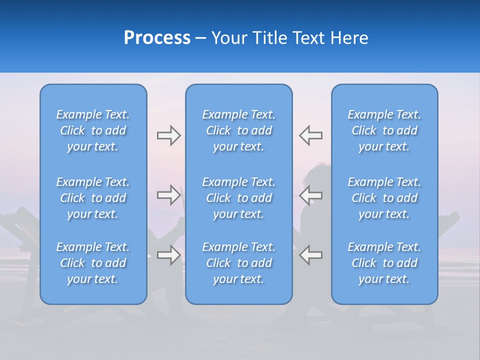 A Man And A Woman Sitting On Beach Chairs At Sunset PowerPoint Template