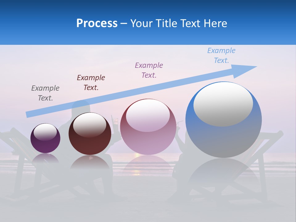 A Man And A Woman Sitting On Beach Chairs At Sunset PowerPoint Template