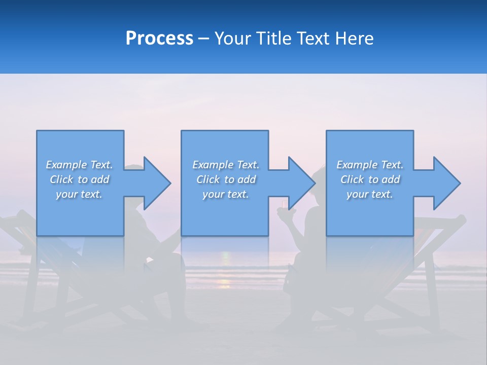 A Man And A Woman Sitting On Beach Chairs At Sunset PowerPoint Template