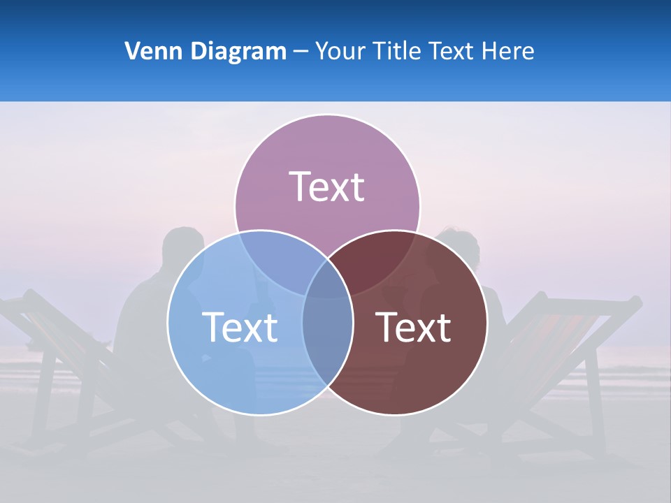 A Man And A Woman Sitting On Beach Chairs At Sunset PowerPoint Template