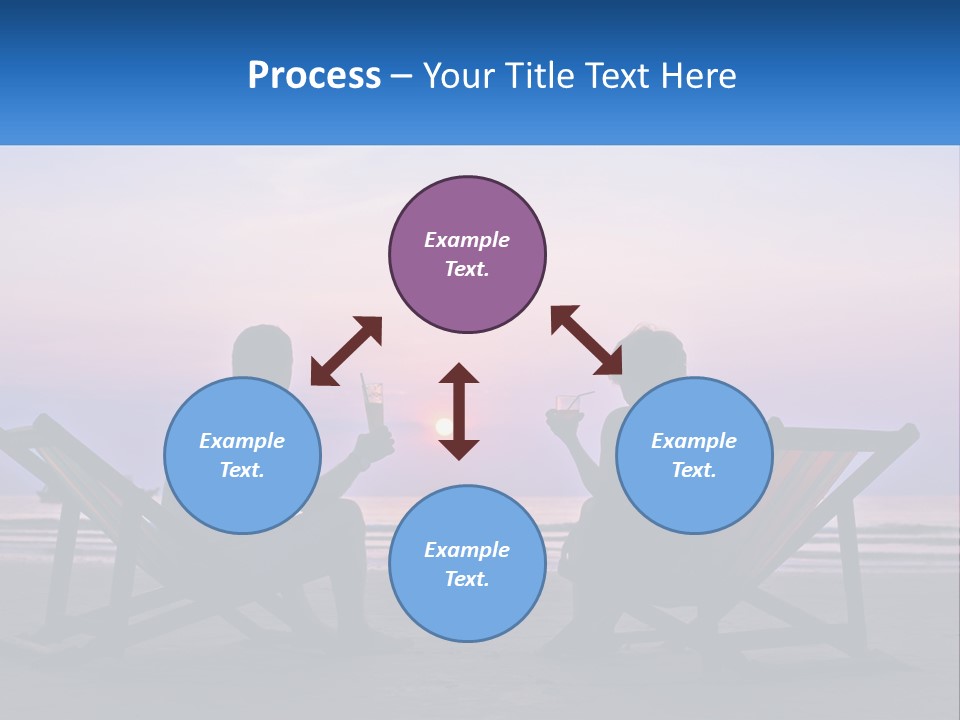 A Man And A Woman Sitting On Beach Chairs At Sunset PowerPoint Template