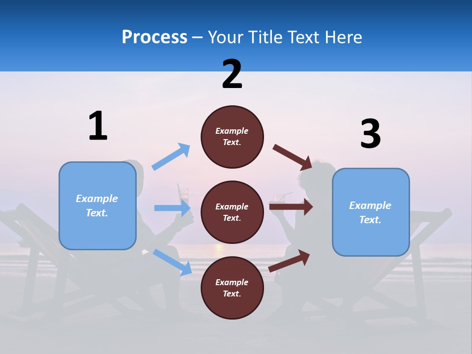 A Man And A Woman Sitting On Beach Chairs At Sunset PowerPoint Template