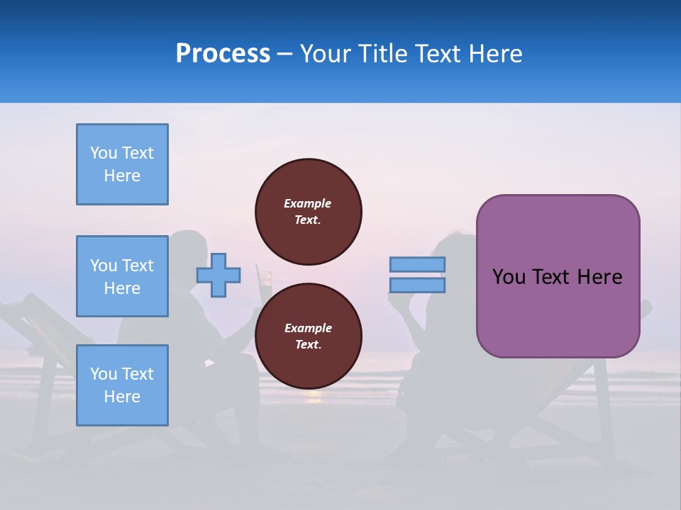 A Man And A Woman Sitting On Beach Chairs At Sunset PowerPoint Template
