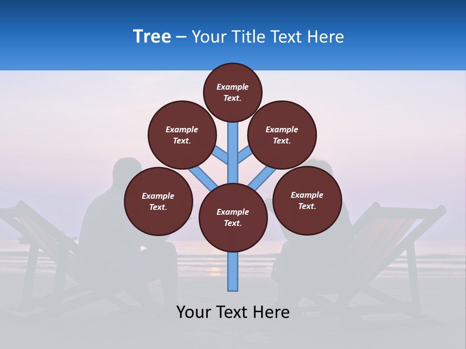 A Man And A Woman Sitting On Beach Chairs At Sunset PowerPoint Template
