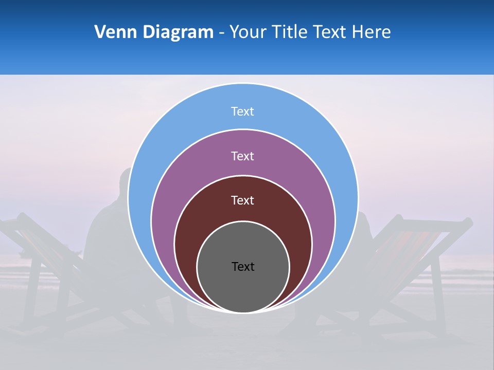 A Man And A Woman Sitting On Beach Chairs At Sunset PowerPoint Template