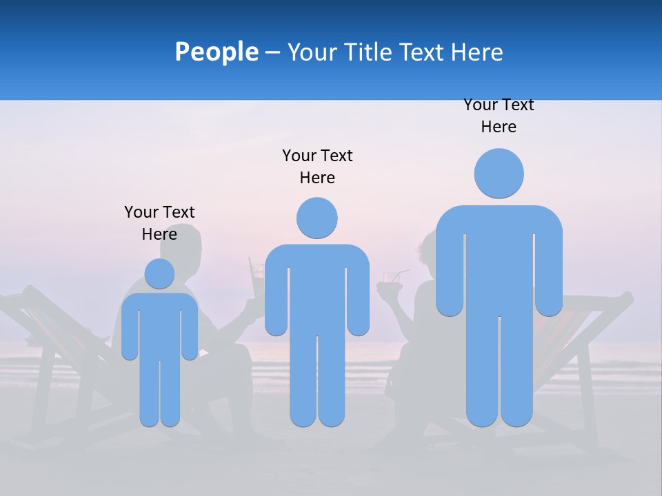 A Man And A Woman Sitting On Beach Chairs At Sunset PowerPoint Template