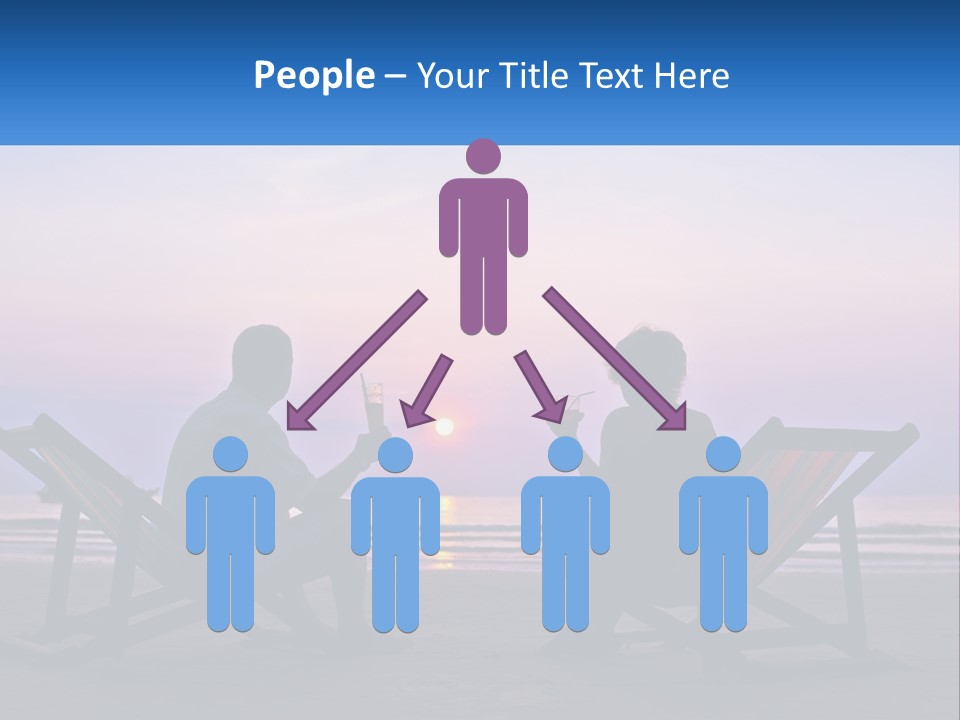 A Man And A Woman Sitting On Beach Chairs At Sunset PowerPoint Template