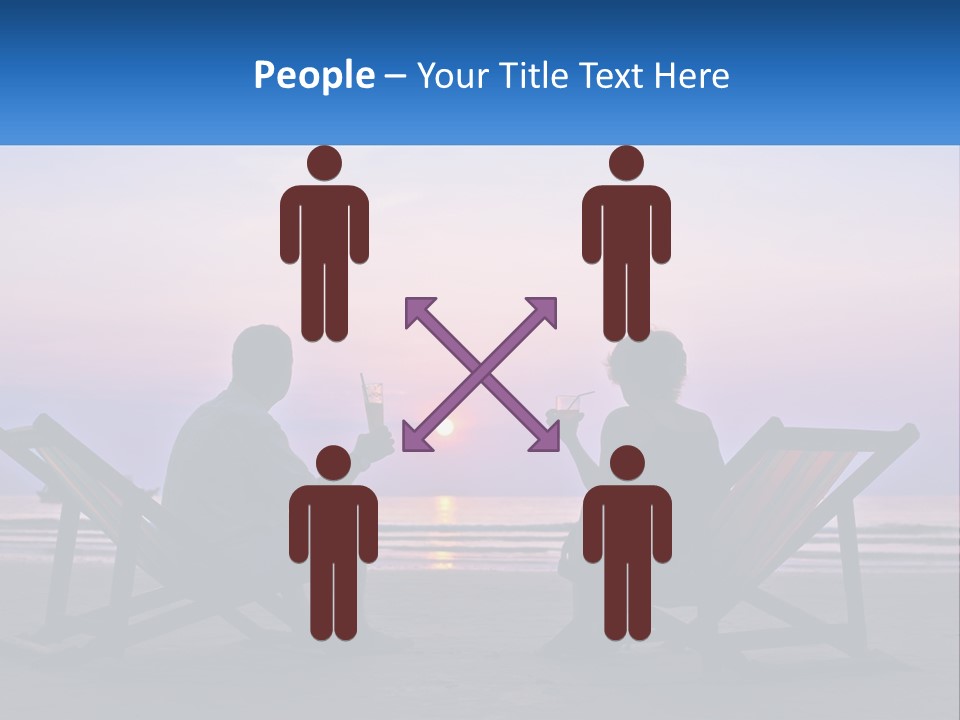 A Man And A Woman Sitting On Beach Chairs At Sunset PowerPoint Template