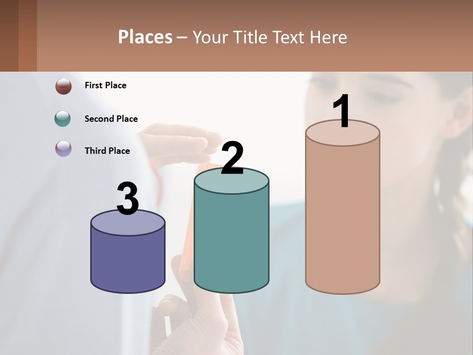 A Woman Holding An Orange Object In Front Of A Man PowerPoint Template