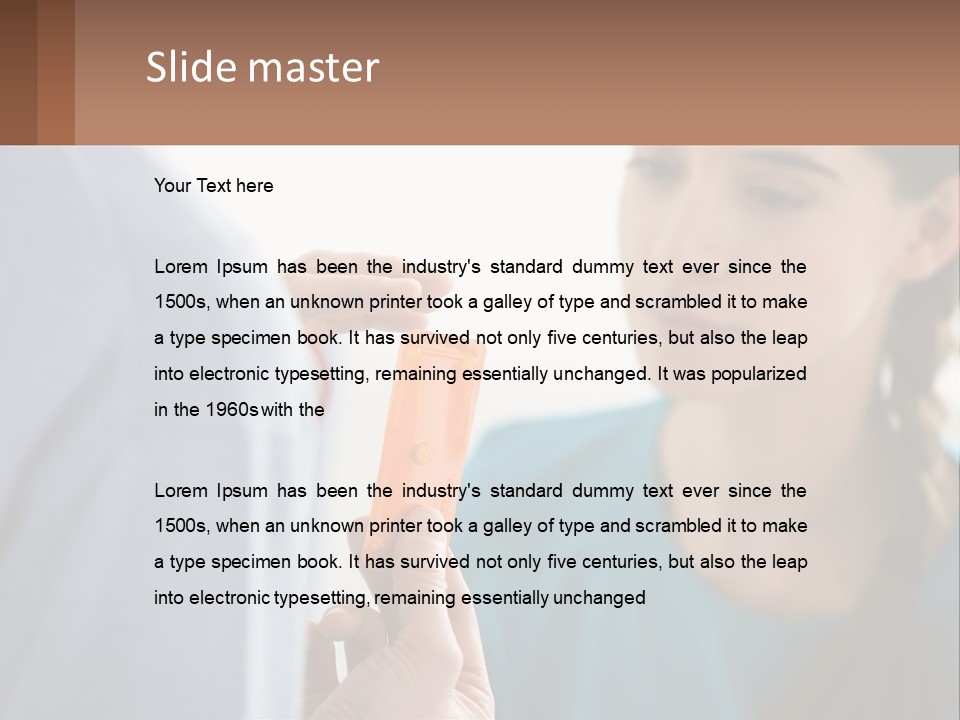 A Woman Holding An Orange Object In Front Of A Man PowerPoint Template