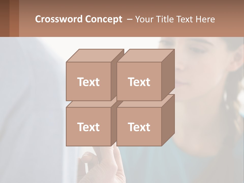 A Woman Holding An Orange Object In Front Of A Man PowerPoint Template