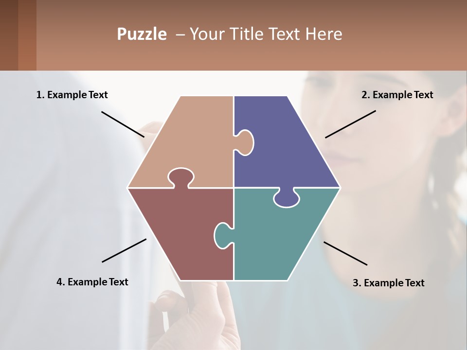 A Woman Holding An Orange Object In Front Of A Man PowerPoint Template