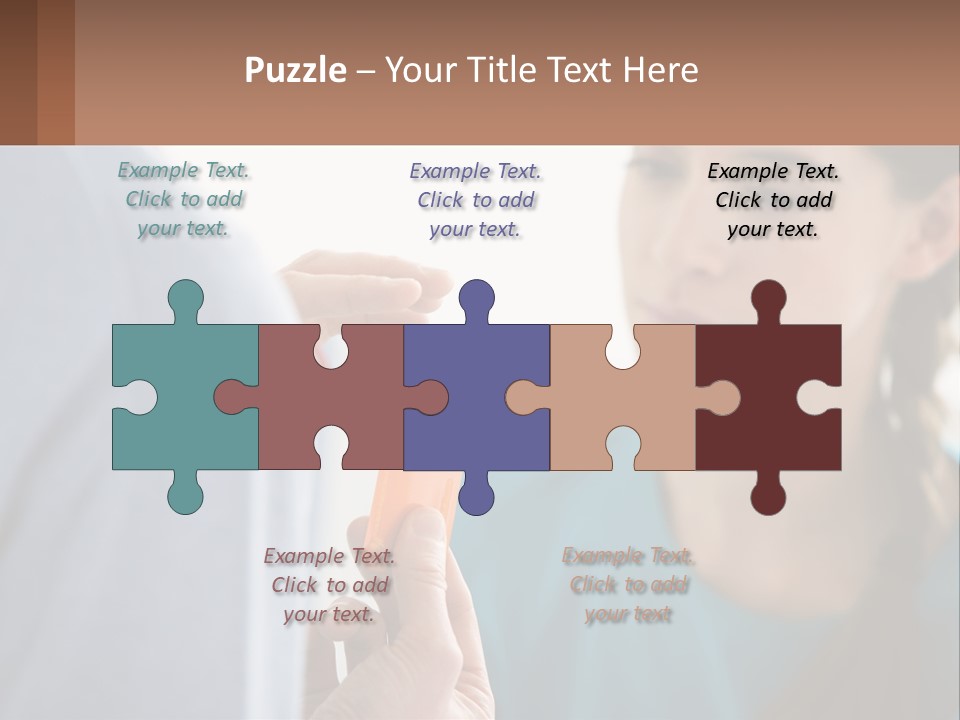 A Woman Holding An Orange Object In Front Of A Man PowerPoint Template