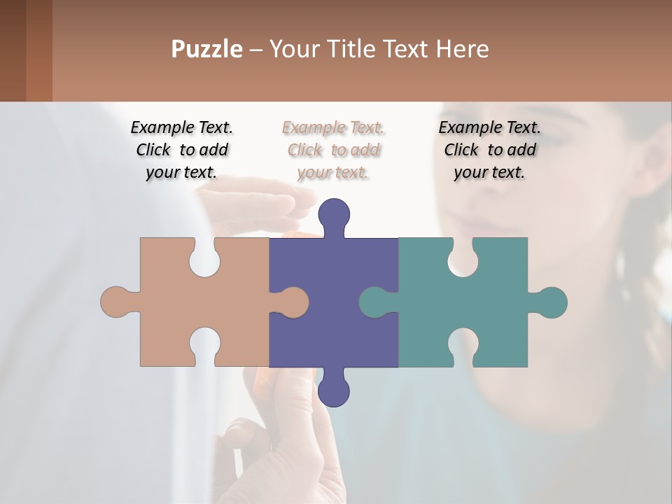 A Woman Holding An Orange Object In Front Of A Man PowerPoint Template