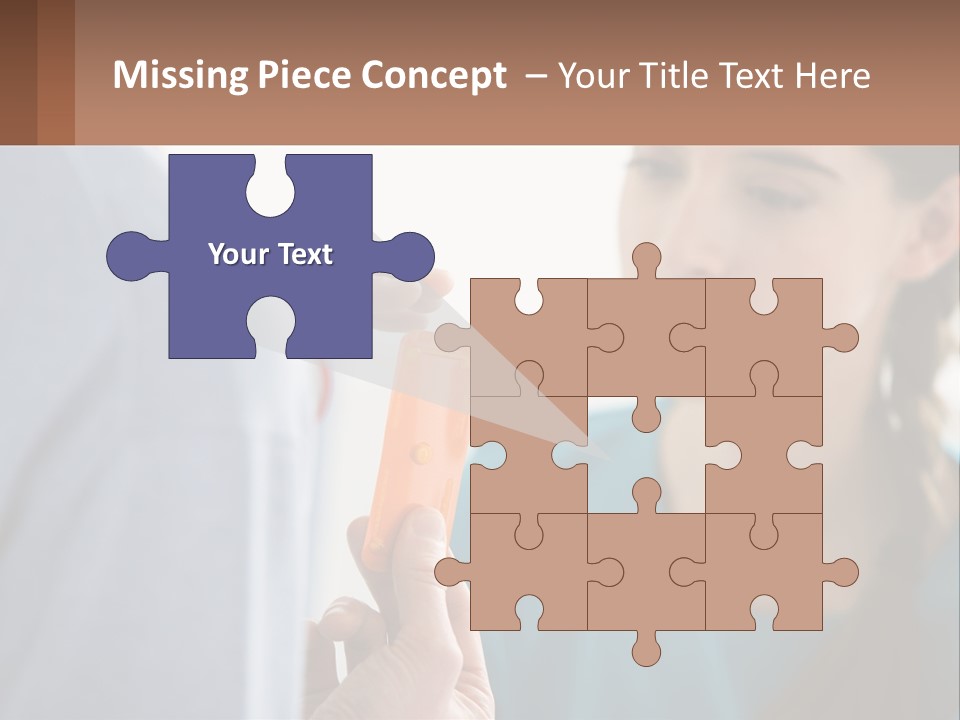 A Woman Holding An Orange Object In Front Of A Man PowerPoint Template