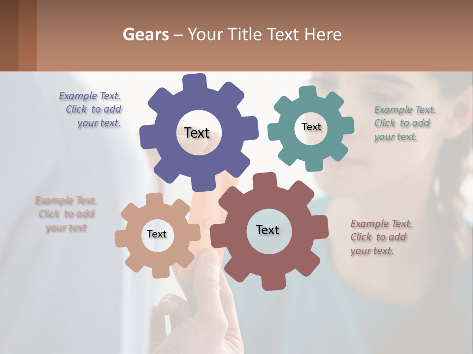 A Woman Holding An Orange Object In Front Of A Man PowerPoint Template