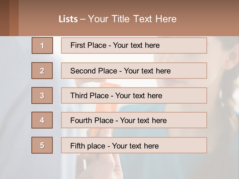 A Woman Holding An Orange Object In Front Of A Man PowerPoint Template