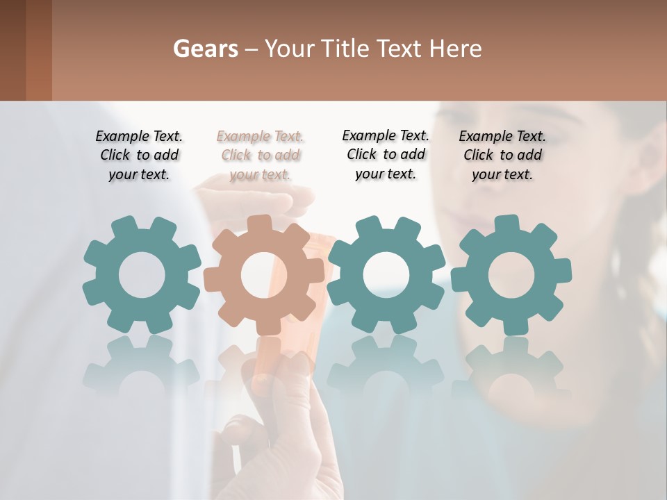 A Woman Holding An Orange Object In Front Of A Man PowerPoint Template