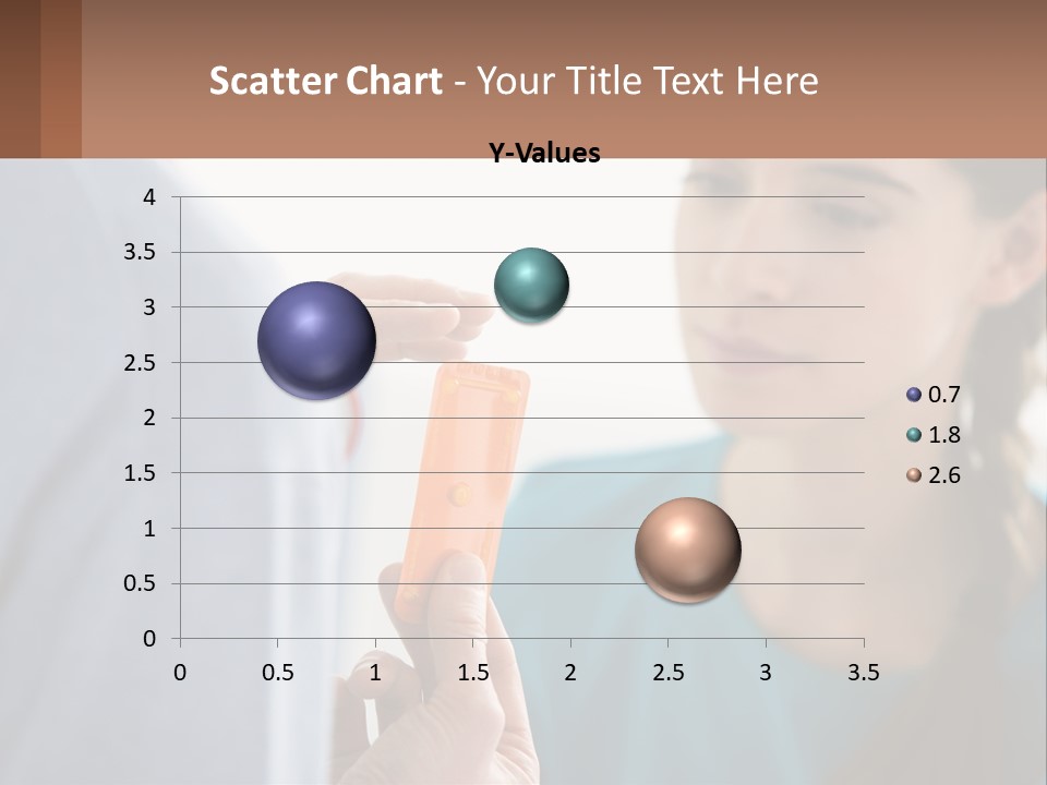 A Woman Holding An Orange Object In Front Of A Man PowerPoint Template