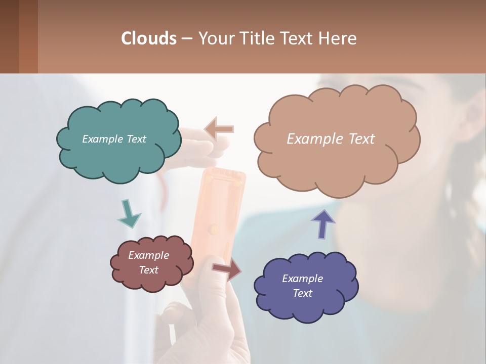A Woman Holding An Orange Object In Front Of A Man PowerPoint Template