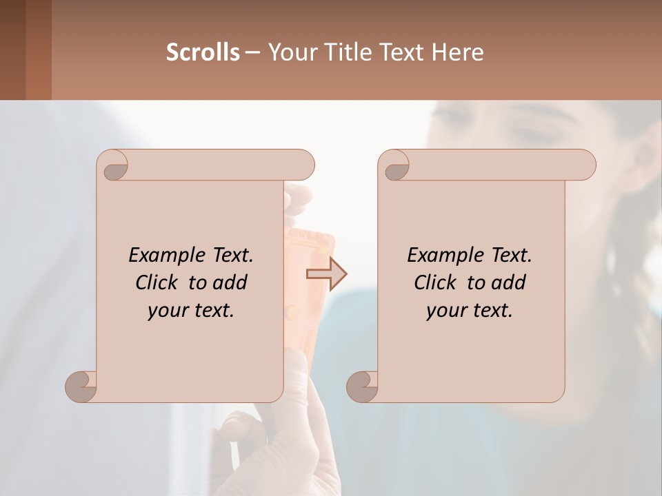 A Woman Holding An Orange Object In Front Of A Man PowerPoint Template