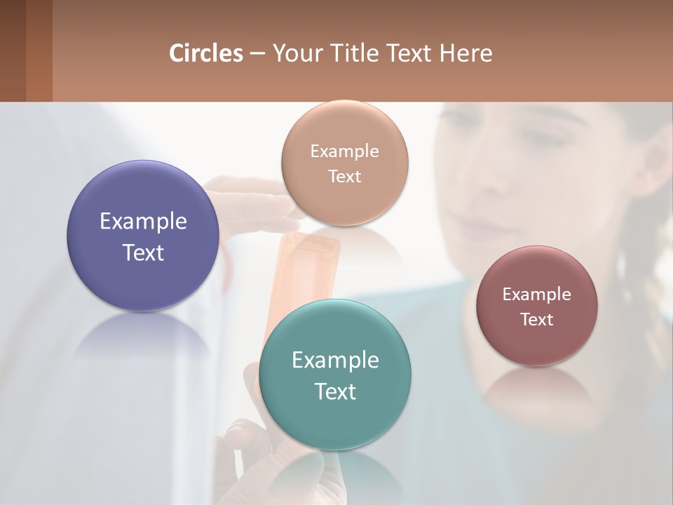 A Woman Holding An Orange Object In Front Of A Man PowerPoint Template