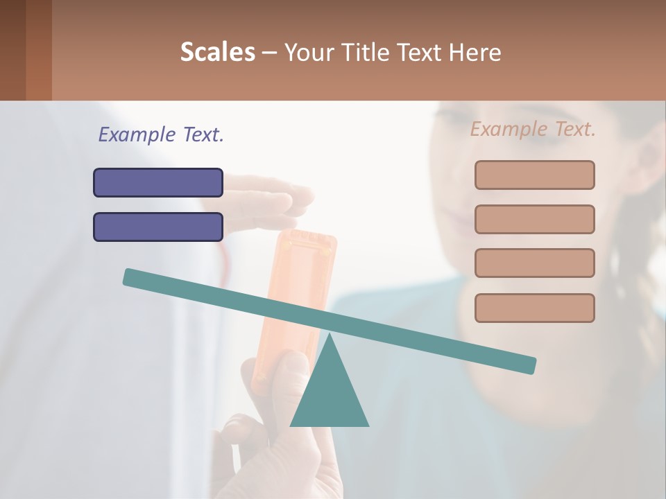 A Woman Holding An Orange Object In Front Of A Man PowerPoint Template