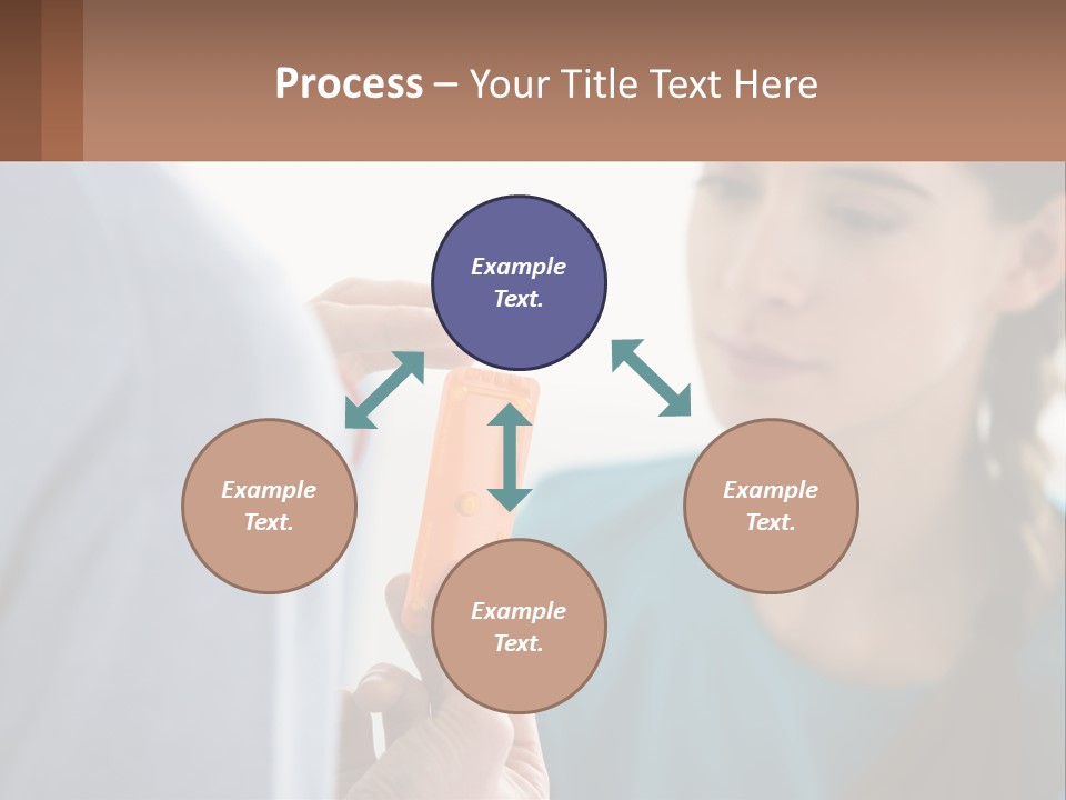 A Woman Holding An Orange Object In Front Of A Man PowerPoint Template
