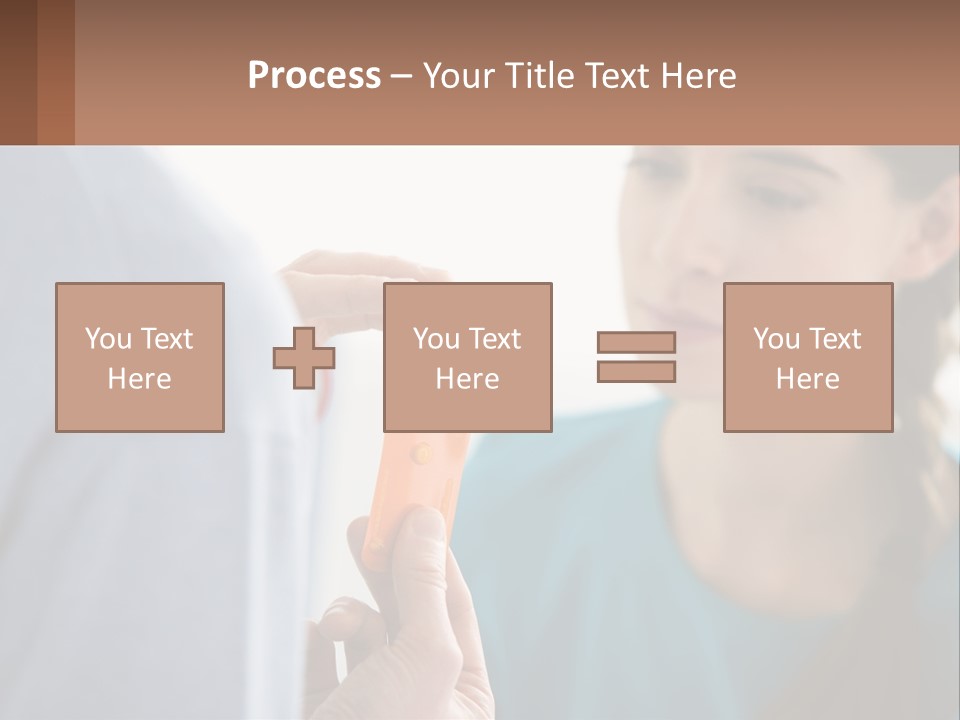 A Woman Holding An Orange Object In Front Of A Man PowerPoint Template