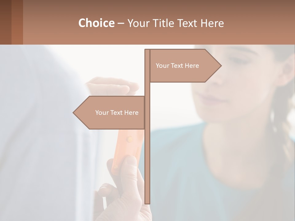 A Woman Holding An Orange Object In Front Of A Man PowerPoint Template