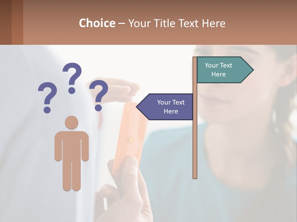 A Woman Holding An Orange Object In Front Of A Man PowerPoint Template