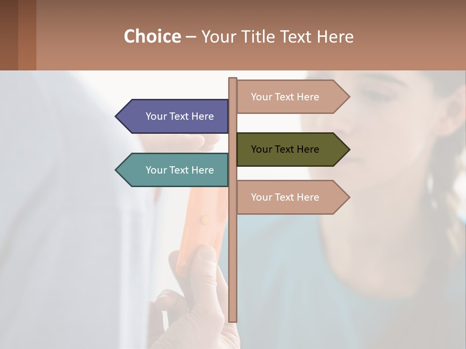 A Woman Holding An Orange Object In Front Of A Man PowerPoint Template