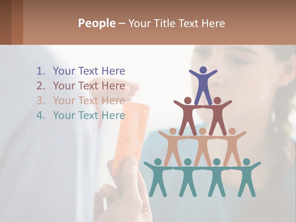 A Woman Holding An Orange Object In Front Of A Man PowerPoint Template