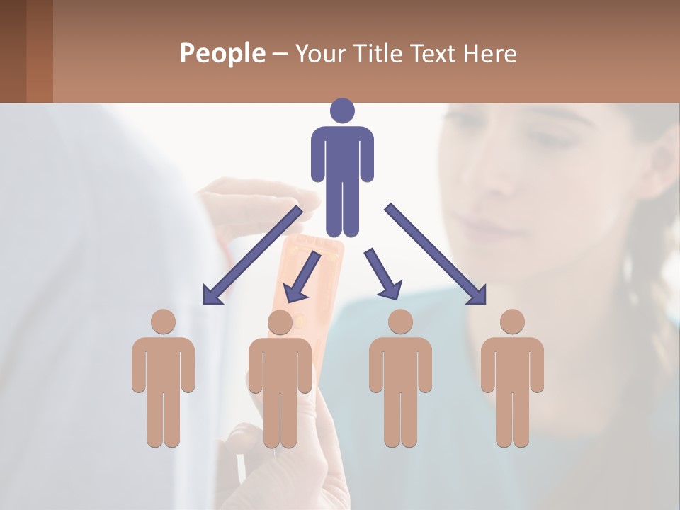 A Woman Holding An Orange Object In Front Of A Man PowerPoint Template