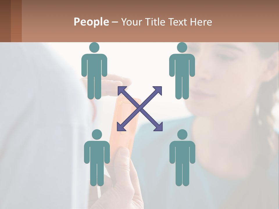 A Woman Holding An Orange Object In Front Of A Man PowerPoint Template