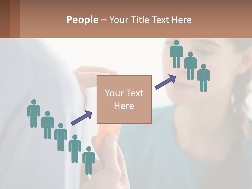 A Woman Holding An Orange Object In Front Of A Man PowerPoint Template