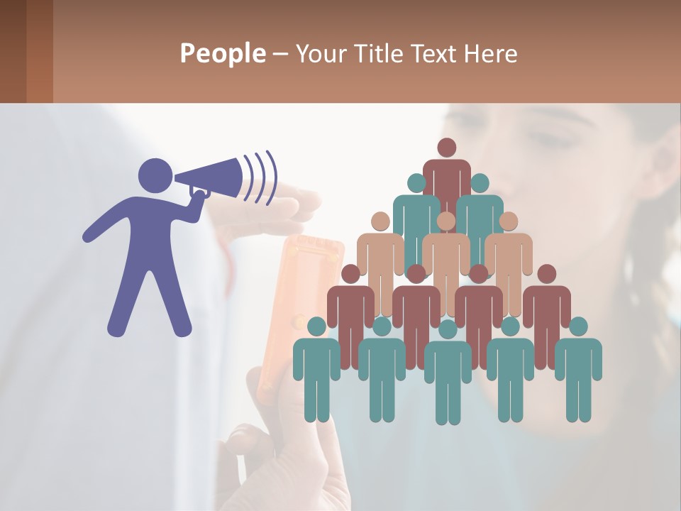 A Woman Holding An Orange Object In Front Of A Man PowerPoint Template