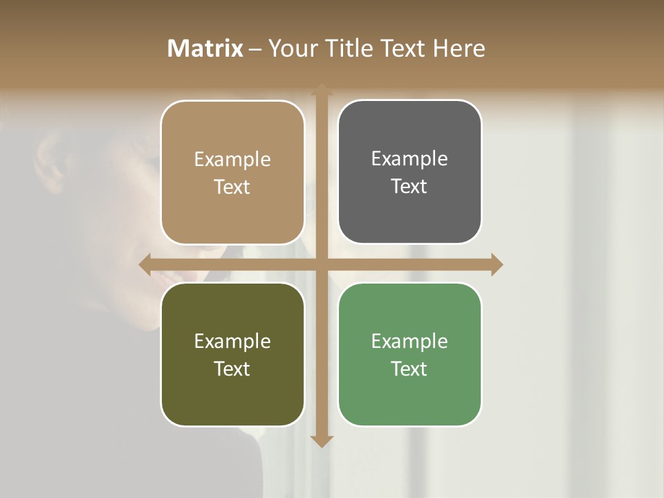 A Woman Looking Out Of A Window With A Curtain PowerPoint Template