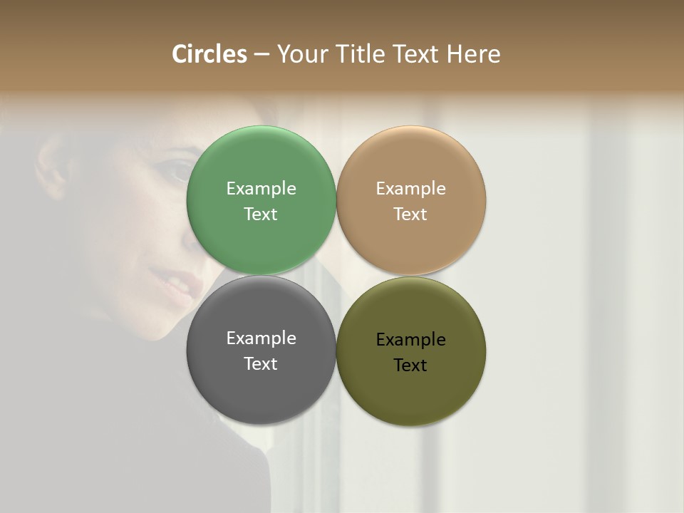 A Woman Looking Out Of A Window With A Curtain PowerPoint Template