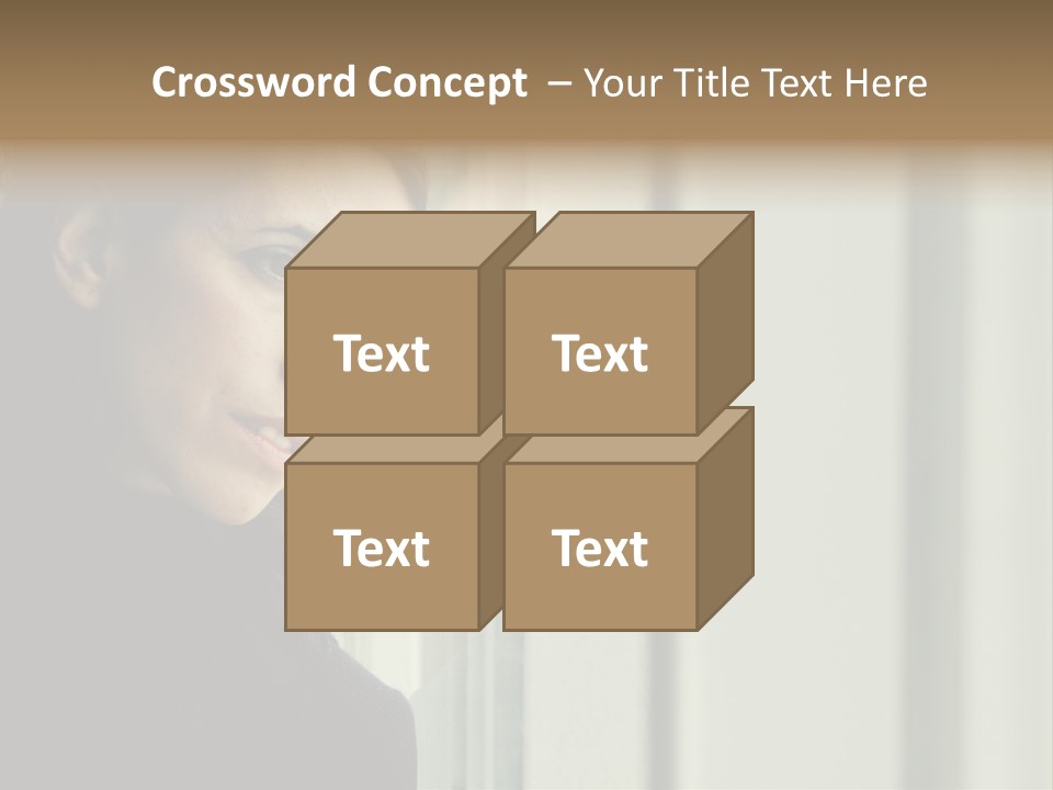 A Woman Looking Out Of A Window With A Curtain PowerPoint Template