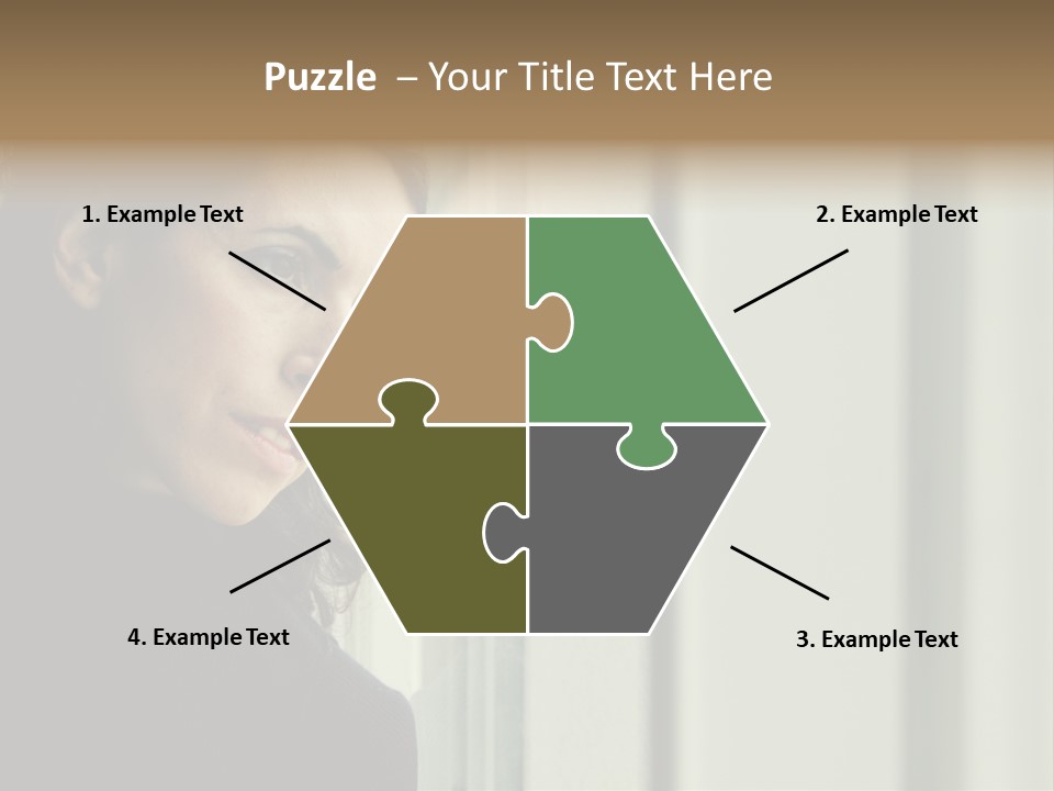 A Woman Looking Out Of A Window With A Curtain PowerPoint Template