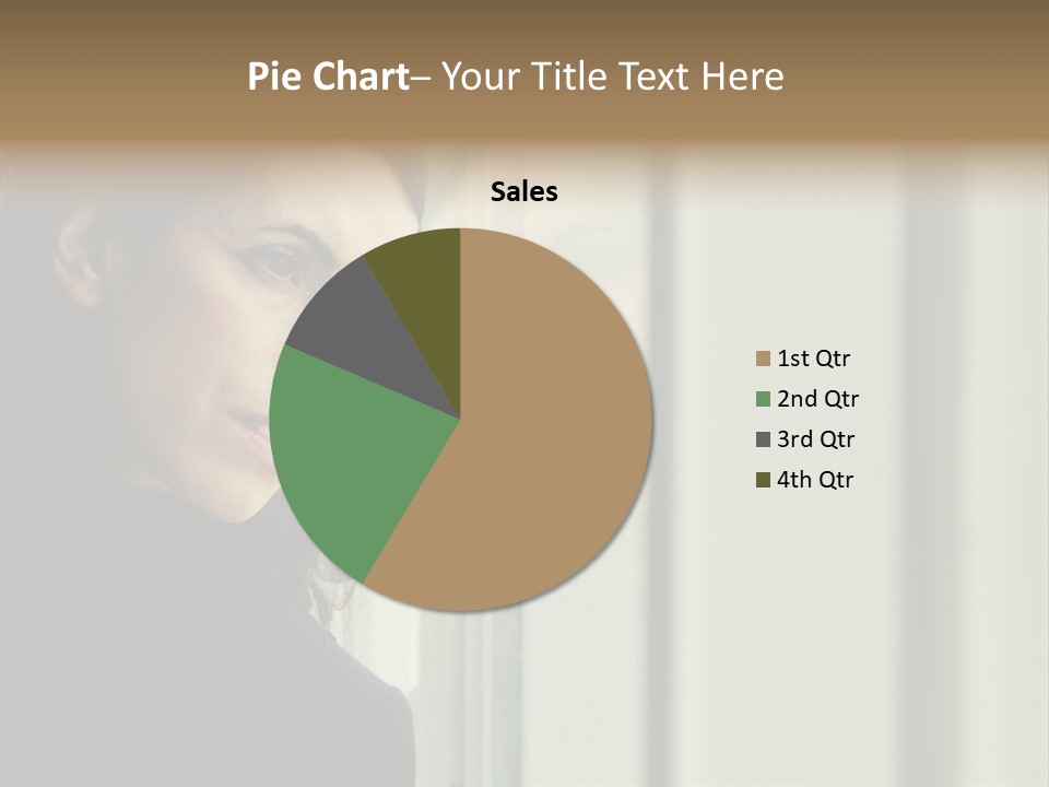 A Woman Looking Out Of A Window With A Curtain PowerPoint Template