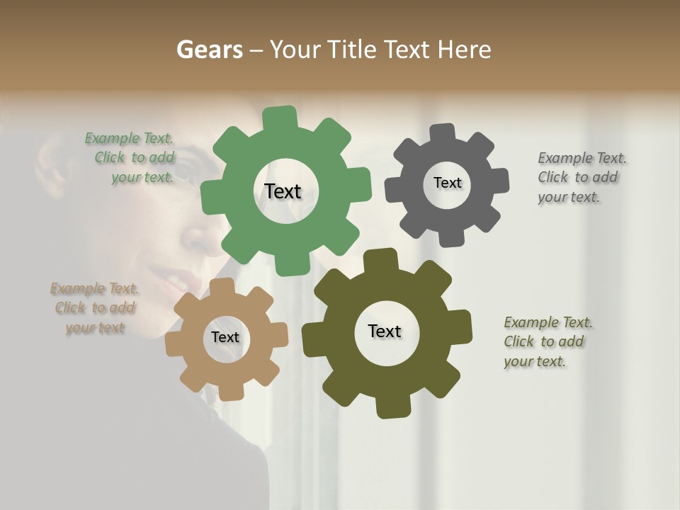 A Woman Looking Out Of A Window With A Curtain PowerPoint Template