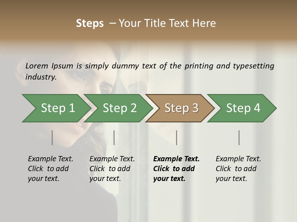 A Woman Looking Out Of A Window With A Curtain PowerPoint Template