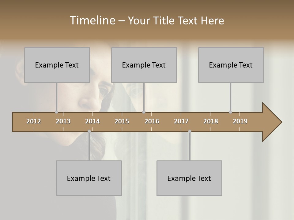 A Woman Looking Out Of A Window With A Curtain PowerPoint Template