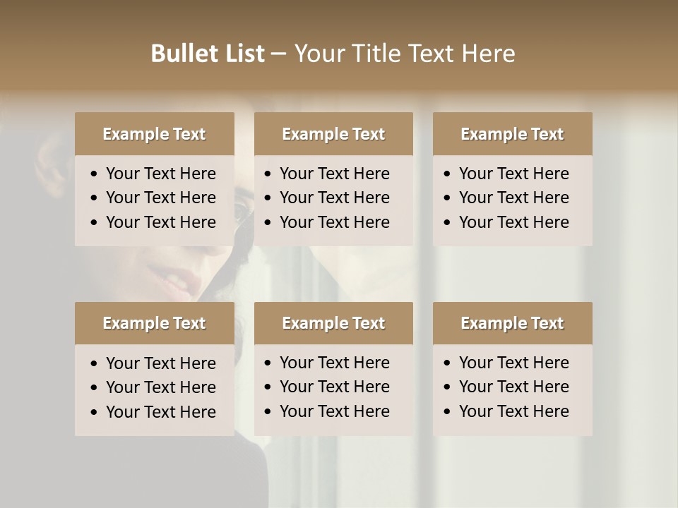A Woman Looking Out Of A Window With A Curtain PowerPoint Template