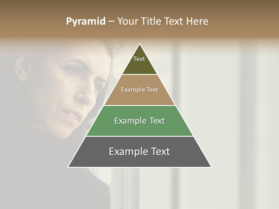 A Woman Looking Out Of A Window With A Curtain PowerPoint Template