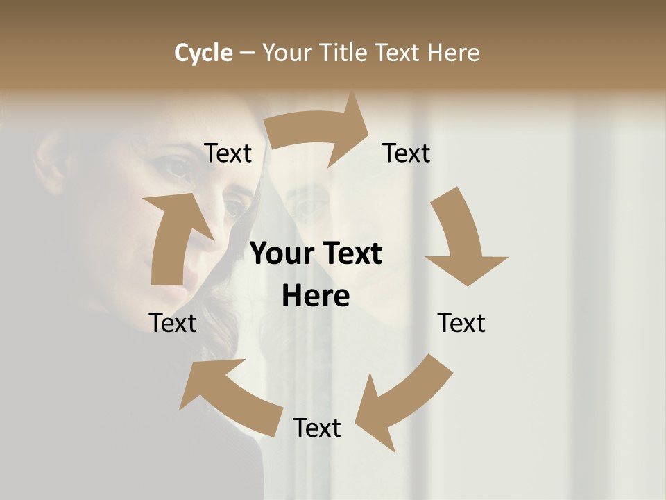 A Woman Looking Out Of A Window With A Curtain PowerPoint Template